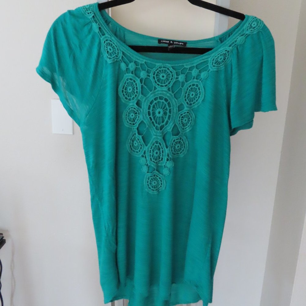 Cable and Gauge Blue blouse